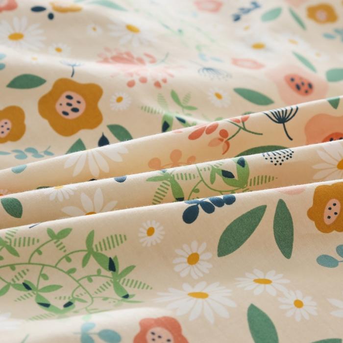 91家纺网 家纺一手货源 找家纺 感遇家纺 2020年春夏全棉四件套纯棉三件套 花绣-黄