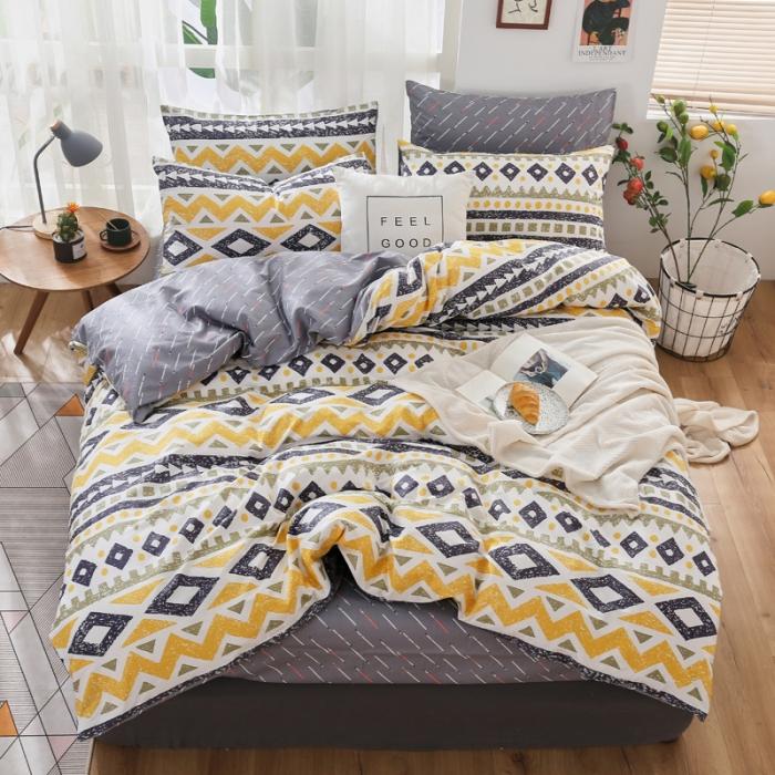 91家纺网 家纺一手货源 找家纺 感遇家纺 2020年春夏全棉四件套纯棉三件套 回纹