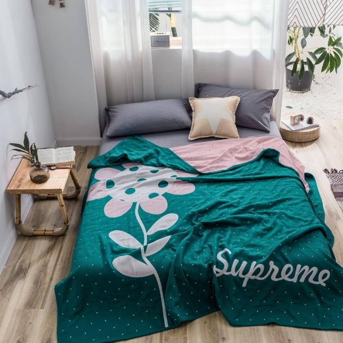 91家纺网 家纺一手货源 找家纺 朴尔 2019新款全棉大版花毛巾被 伊甸园