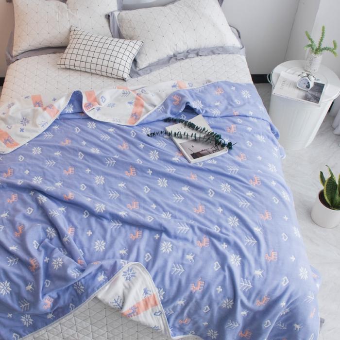 91家纺网 家纺一手货源 找家纺 朴尔家纺 六层全棉纱布毛巾被 吉祥鹿