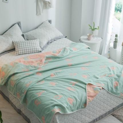 91家纺网 家纺一手货源 找家纺 朴尔家纺 六层全棉纱布毛巾被 绿色动物园