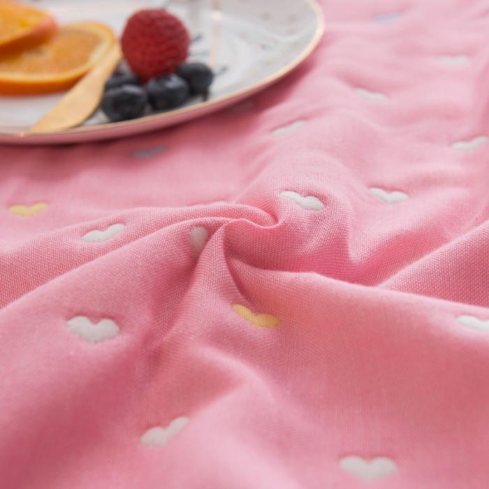 91家纺网 家纺一手货源 找家纺 朴尔家纺 六层全棉纱布毛巾被 缤纷爱心-粉
