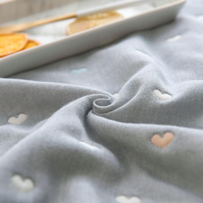 91家纺网 家纺一手货源 找家纺 朴尔家纺 六层全棉纱布毛巾被 缤纷爱心-灰