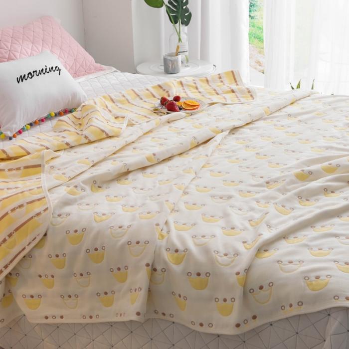 91家纺网 家纺一手货源 找家纺 朴尔家纺 六层全棉纱布毛巾被 皇冠-金