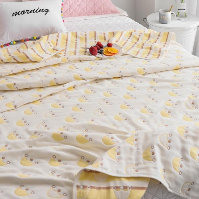 91家纺网 家纺一手货源 找家纺 朴尔家纺 六层全棉纱布毛巾被 皇冠-金