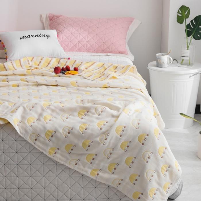 91家纺网 家纺一手货源 找家纺 朴尔家纺 六层全棉纱布毛巾被 皇冠-金