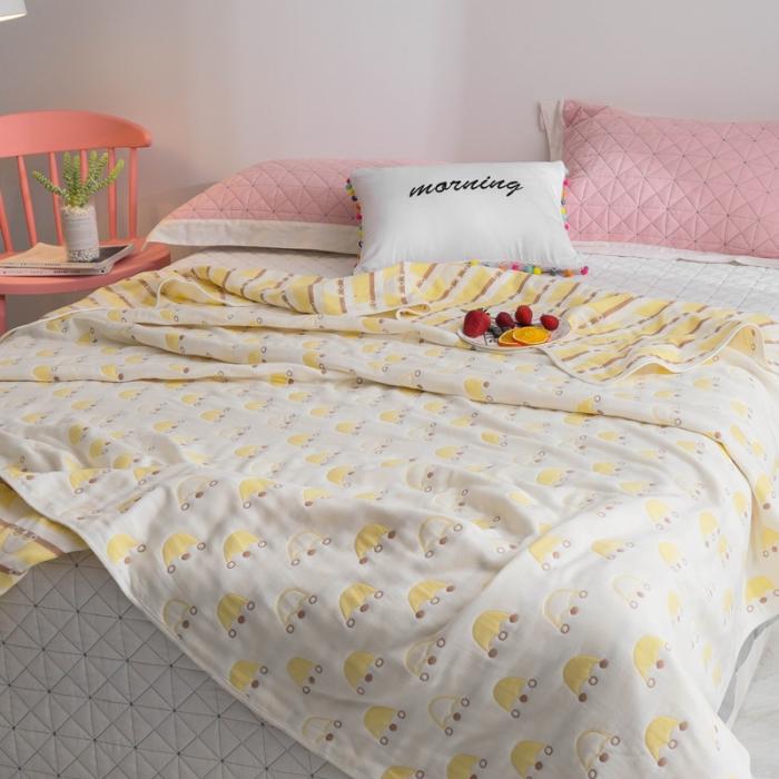 91家纺网 家纺一手货源 找家纺 朴尔家纺 六层全棉纱布毛巾被 皇冠-金