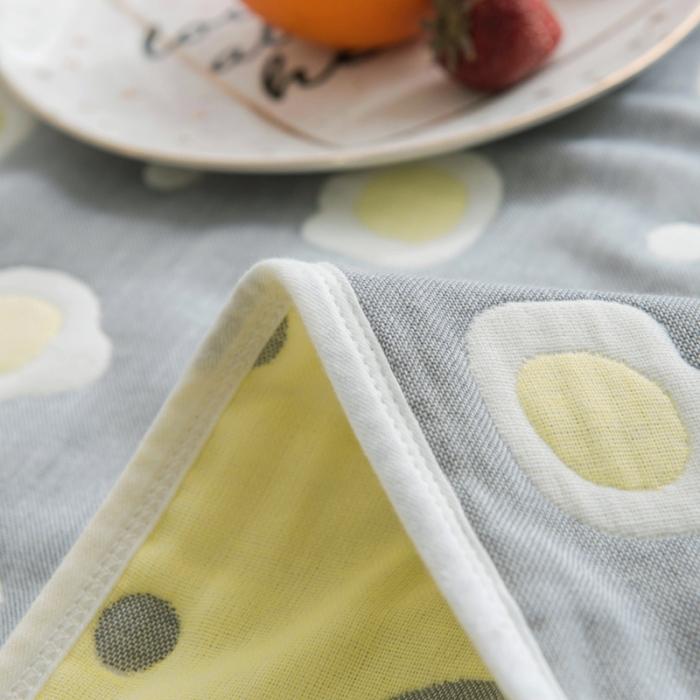 91家纺网 家纺一手货源 找家纺 朴尔家纺 六层全棉纱布毛巾被 煎蛋-灰