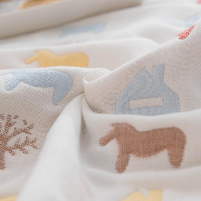 91家纺网 家纺一手货源 找家纺 朴尔家纺 六层全棉纱布毛巾被 木马