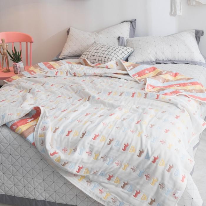 91家纺网 家纺一手货源 找家纺 朴尔家纺 六层全棉纱布毛巾被 木马