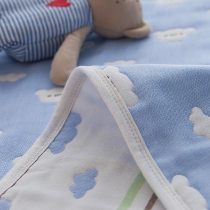 91家纺网 家纺一手货源 找家纺 朴尔家纺 六层全棉纱布毛巾被 日式彩云-兰