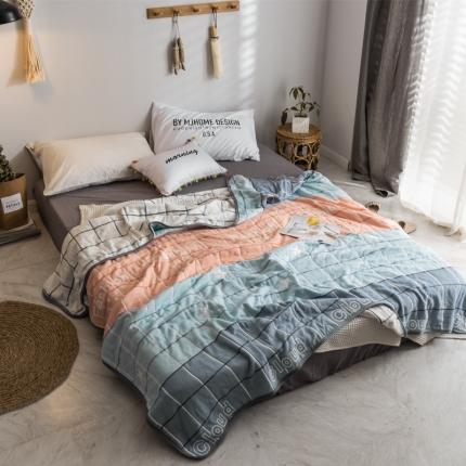 91家纺网 家纺一手货源 找家纺 （总）朴尔 2019新款时尚六层纱布系列毛巾被