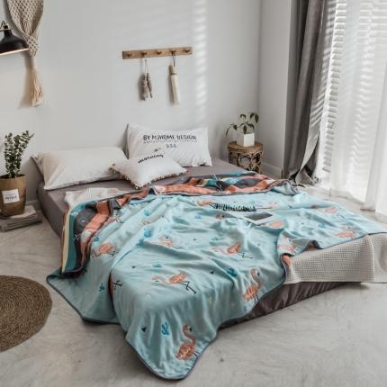 91家纺网 家纺一手货源 找家纺 （总）朴尔 2019新款时尚六层纱布系列毛巾被