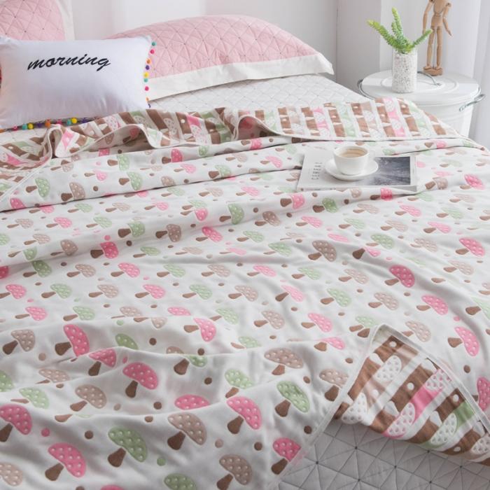 91家纺网 家纺一手货源 找家纺 朴尔家纺 六层全棉纱布毛巾被 日式蘑菇