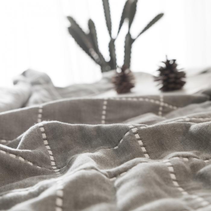 91家纺网 家纺一手货源 找家纺 朴尔家纺 六层全棉纱布毛巾被 时尚虚线-灰色