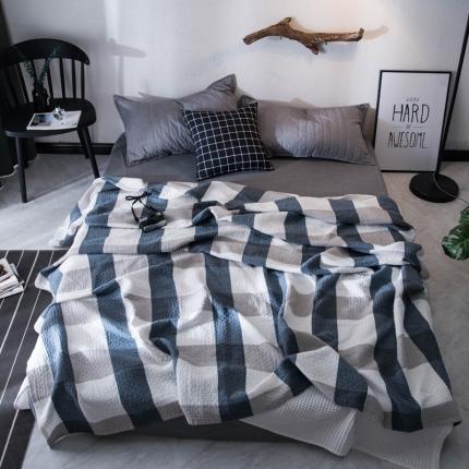 91家纺网 家纺一手货源 找家纺 朴尔家纺 2019新品水洗棉毛巾被 复古大格-兰