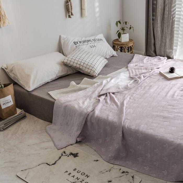 91家纺网 家纺一手货源 找家纺 朴尔家纺 水洗棉系列 清悠海风粉