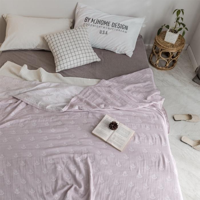 91家纺网 家纺一手货源 找家纺 朴尔家纺 水洗棉系列 清悠海风粉