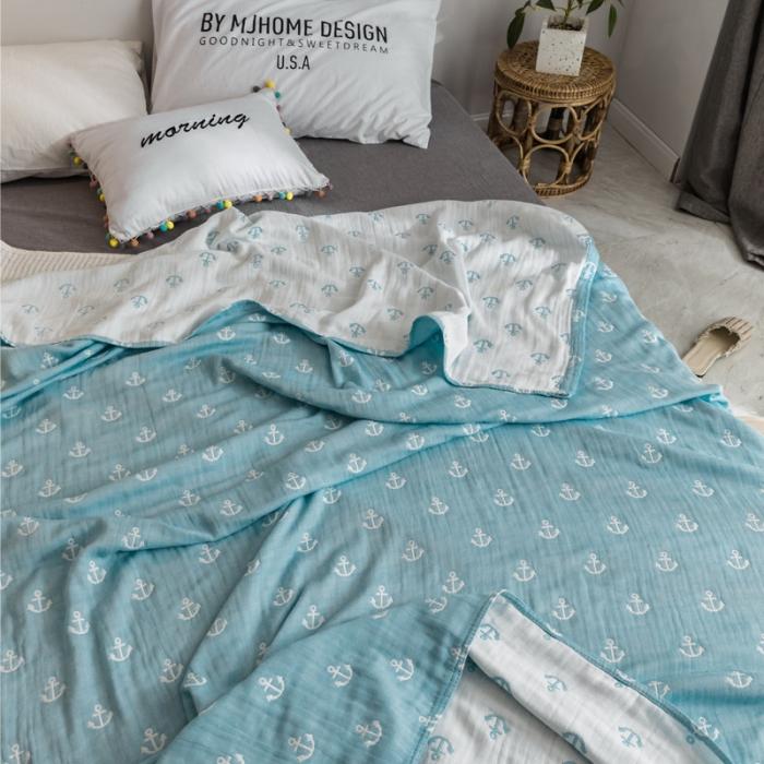 91家纺网 家纺一手货源 找家纺 朴尔家纺 水洗棉系列 清悠海风蓝