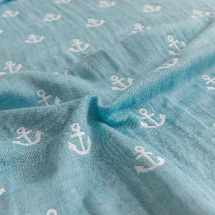 91家纺网 家纺一手货源 找家纺 朴尔家纺 水洗棉系列 清悠海风蓝