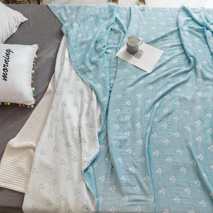 91家纺网 家纺一手货源 找家纺 朴尔家纺 水洗棉系列 清悠海风蓝