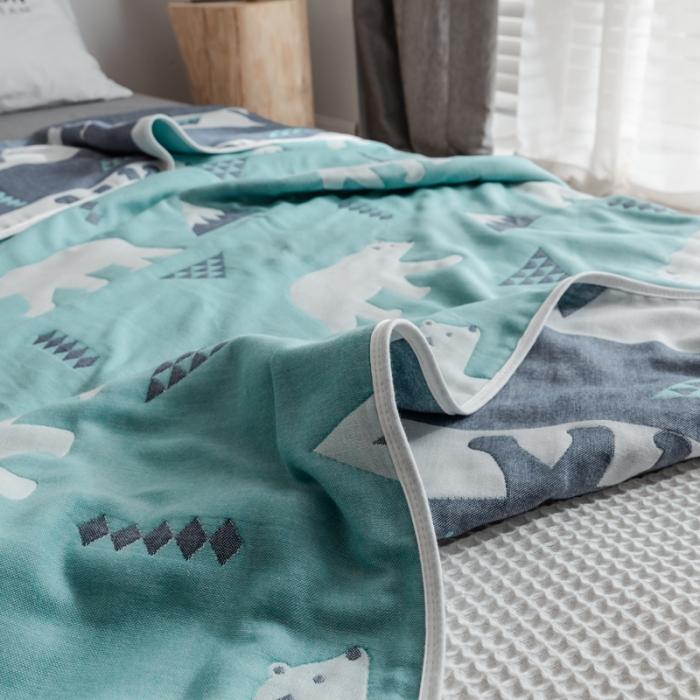 91家纺网 家纺一手货源 找家纺 朴尔家纺 夏季毛巾被纯棉毛毯被夏被毯子空调被 北极熊