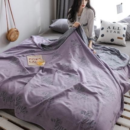 91家纺网 家纺一手货源 找家纺 朴尔家纺 2020年新款双层全棉纱布毛巾被 骏马紫