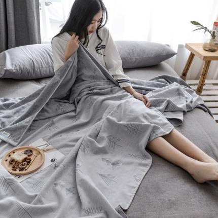 91家纺网 家纺一手货源 找家纺 朴尔家纺 2020年新款双层全棉纱布毛巾被 松柏灰