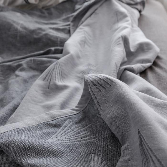 91家纺网 家纺一手货源 找家纺 朴尔家纺 2020年新款双层全棉纱布毛巾被 松柏灰