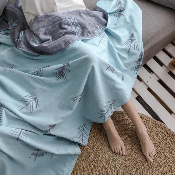 91家纺网 家纺一手货源 找家纺 朴尔家纺 2020年新款双层全棉纱布毛巾被 松柏绿