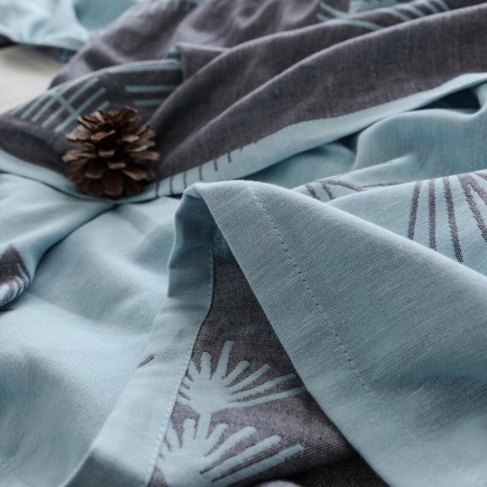 91家纺网 家纺一手货源 找家纺 朴尔家纺 2020年新款双层全棉纱布毛巾被 松柏绿