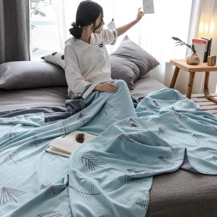 朴尔家纺 2020年新款双层全棉纱布毛巾被 松柏绿