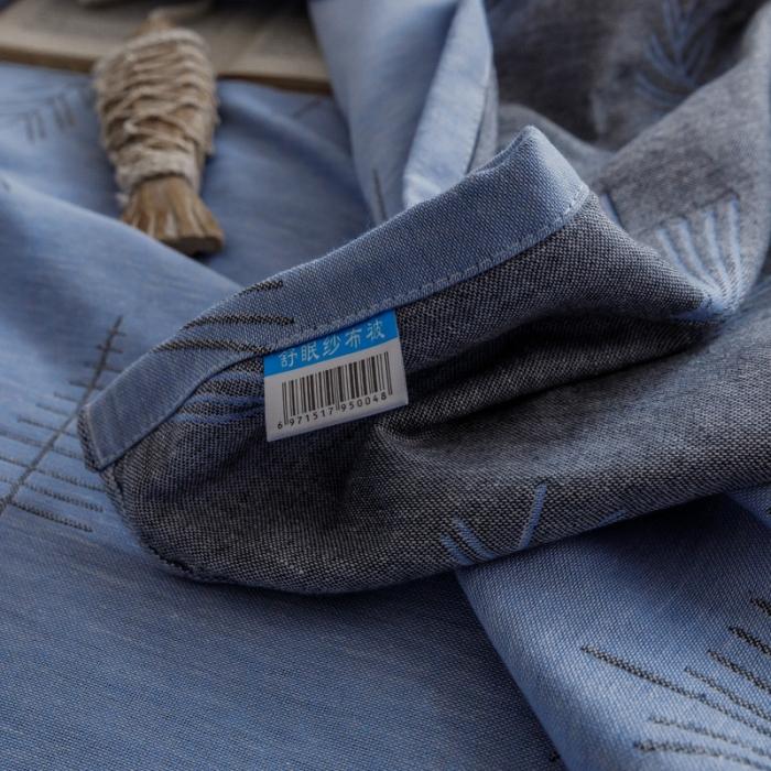91家纺网 家纺一手货源 找家纺 朴尔家纺 2020年新款双层全棉纱布毛巾被 松柏-蓝