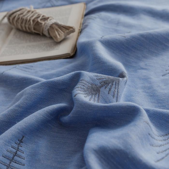 91家纺网 家纺一手货源 找家纺 朴尔家纺 2020年新款双层全棉纱布毛巾被 松柏-蓝