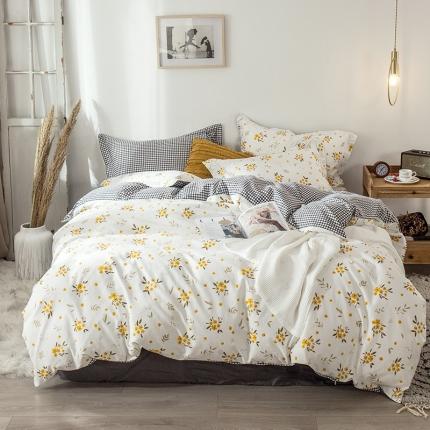 91家纺网 家纺一手货源 找家纺 宝齐莱家纺 2020新款13372印花小清新四件套 春风里