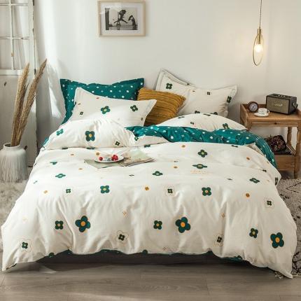 宝齐莱家纺 2020新款13372印花小清新四件套 梵克白