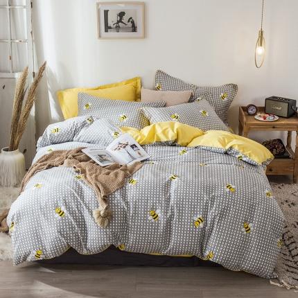 91家纺网 家纺一手货源 找家纺 宝齐莱家纺 2020新款13372印花小清新四件套 香奈