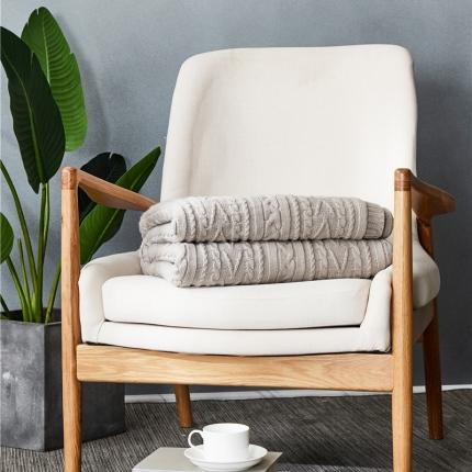 91家纺网 家纺一手货源 找家纺 暖绵绵罗琦加绒款毛毯针织毯子线毯 灰色