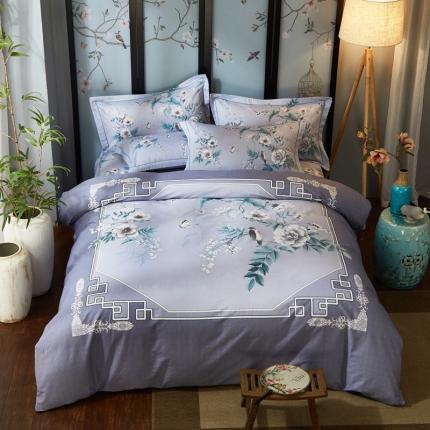 91家纺网 家纺一手货源 找家纺 雲归梦 2020新款13372全棉大版四件套 听风忆雪
