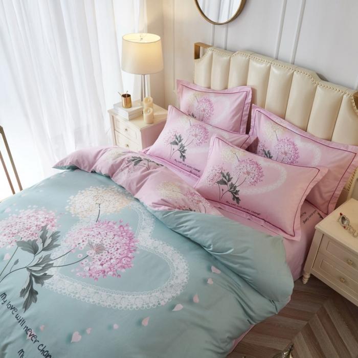 91家纺网 家纺一手货源 找家纺 雲归梦 2020新款13372全棉大版四件套 初恋-绿