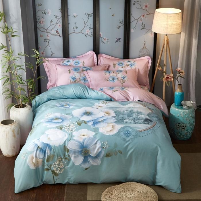 91家纺网 家纺一手货源 找家纺 雲归梦 2020新款13372全棉大版四件套 春花秋月