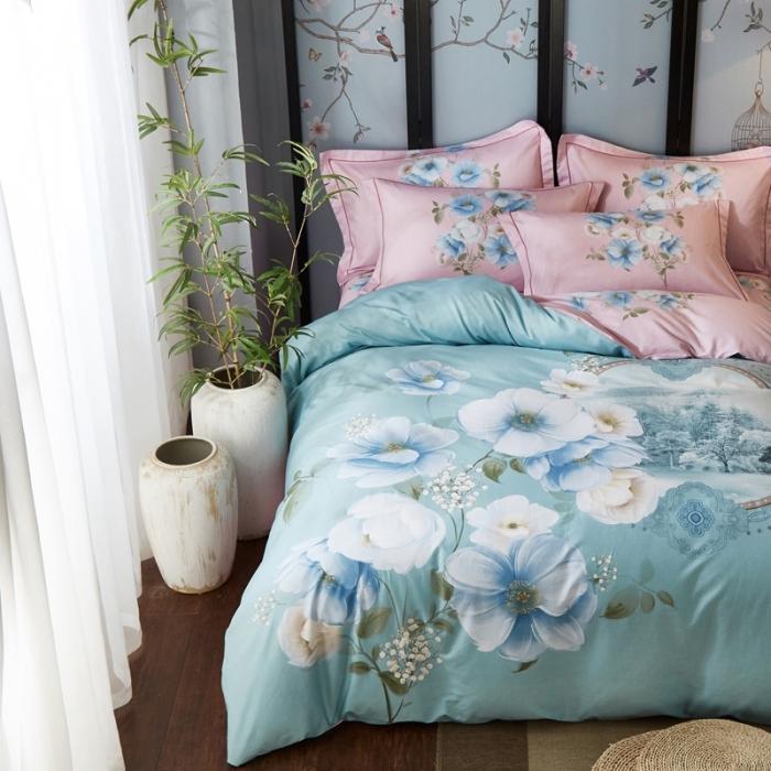 91家纺网 家纺一手货源 找家纺 雲归梦 2020新款13372全棉大版四件套 春花秋月