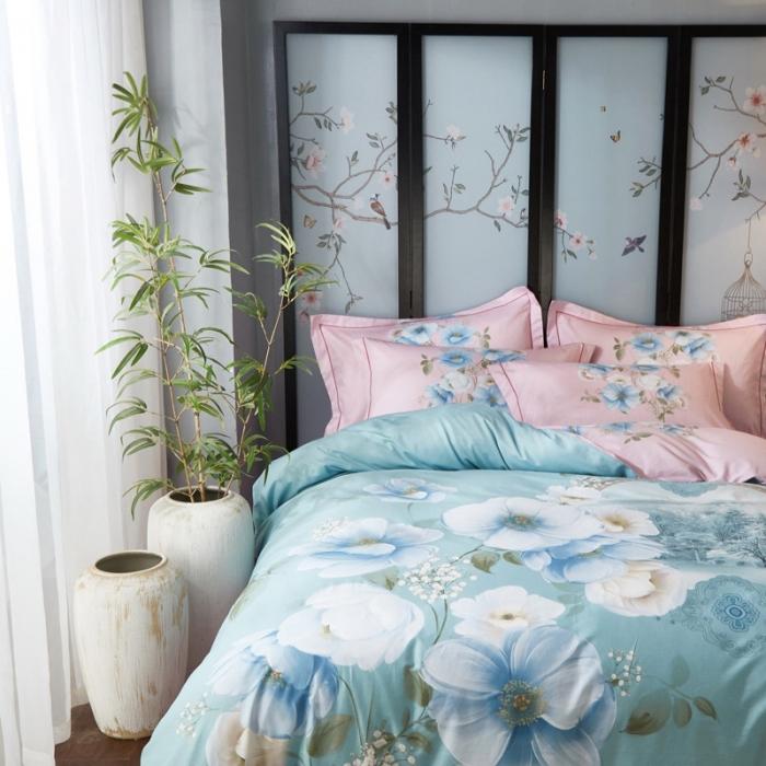 91家纺网 家纺一手货源 找家纺 雲归梦 2020新款13372全棉大版四件套 春花秋月