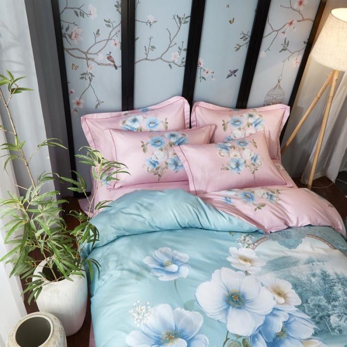 91家纺网 家纺一手货源 找家纺 雲归梦 2020新款13372全棉大版四件套 春花秋月