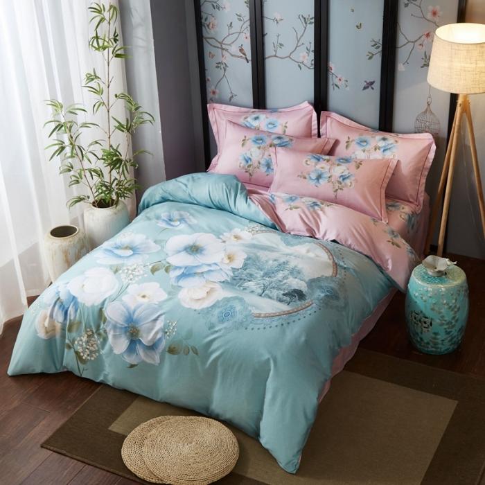 91家纺网 家纺一手货源 找家纺 雲归梦 2020新款13372全棉大版四件套 春花秋月