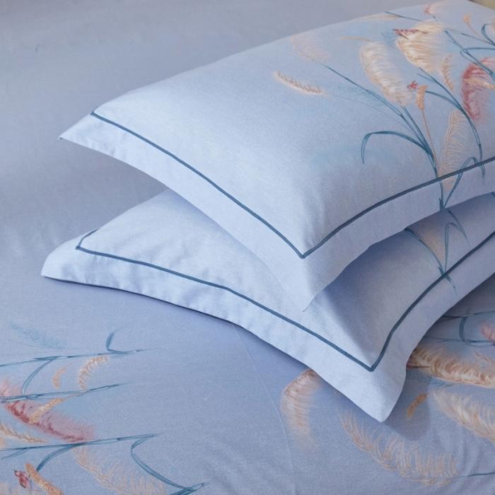 91家纺网 家纺一手货源 找家纺 雲归梦 2020新款13372全棉大版四件套 风吹麦浪-紫