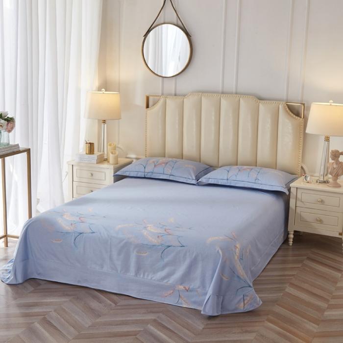 91家纺网 家纺一手货源 找家纺 雲归梦 2020新款13372全棉大版四件套 风吹麦浪-紫