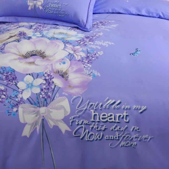 91家纺网 家纺一手货源 找家纺 雲归梦 2020新款13372全棉大版四件套 蝴蝶之夏-紫