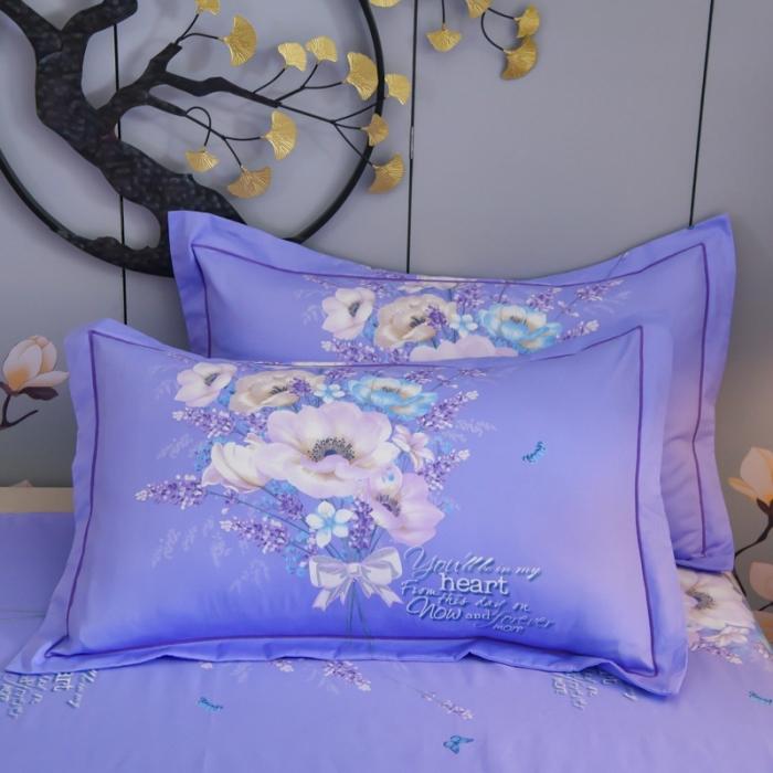 91家纺网 家纺一手货源 找家纺 雲归梦 2020新款13372全棉大版四件套 蝴蝶之夏-紫