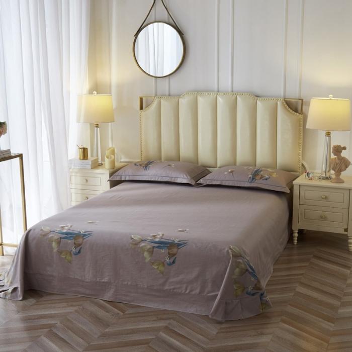 91家纺网 家纺一手货源 找家纺 雲归梦 2020新款13372全棉大版四件套 花的盛宴-紫